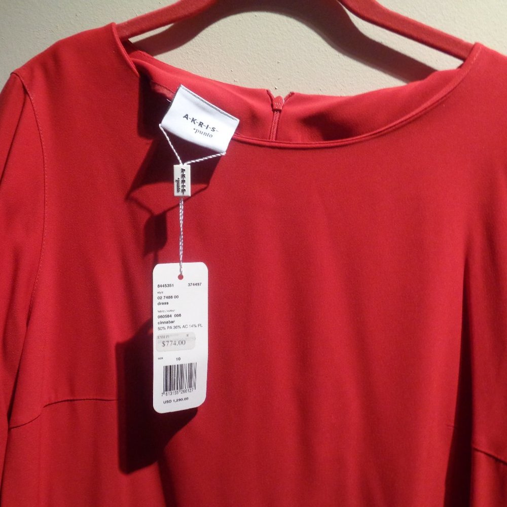 Red Long Sleeved Mid Thigh Dress